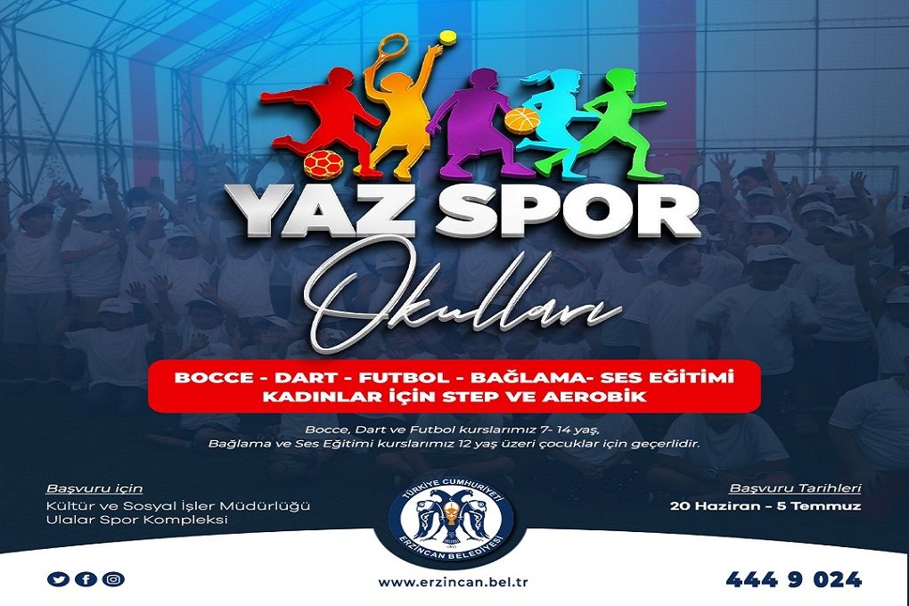 Erzincan Belediyesi Yaz Spor Okulları başlıyor