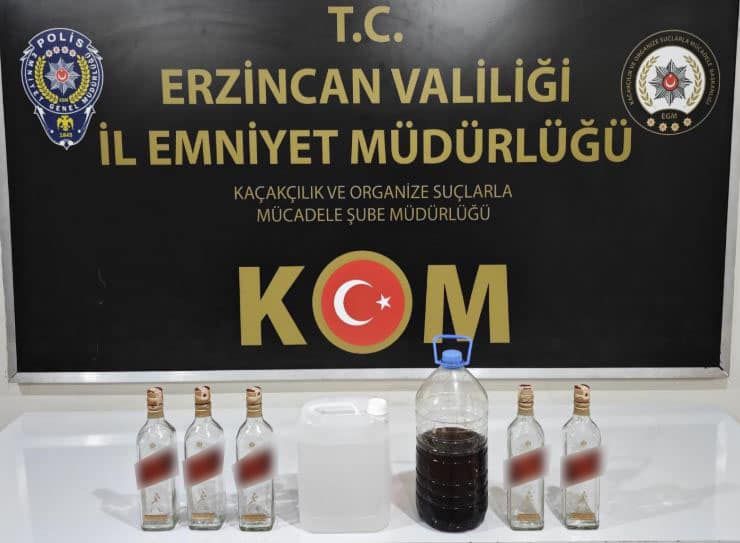 Erzincan’da sahte içki operasyonu