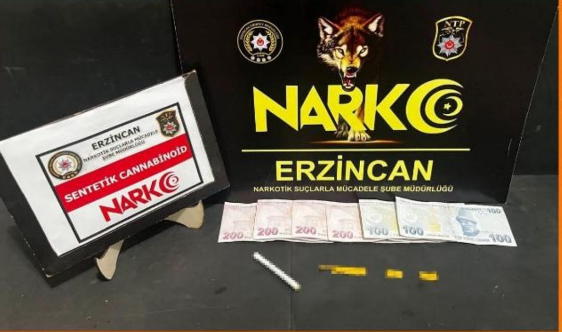 Erzincan’da Emniyet güçleri tarafından gerçekleştirilen uyuşturucu operasyonunda 3 kişi gözaltına